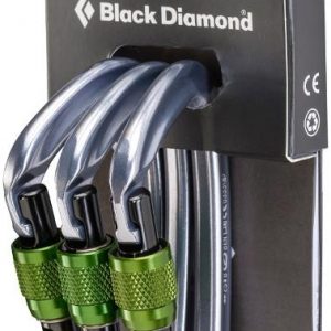 Black Diamond Positron Screwgate Locking Carabiner – Package of 3